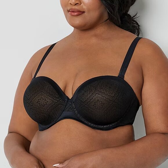 Ambrielle® Everyday Full-Figure Strapless Bra - Black Sz 42 DDD 925202 - Picture 1 of 3